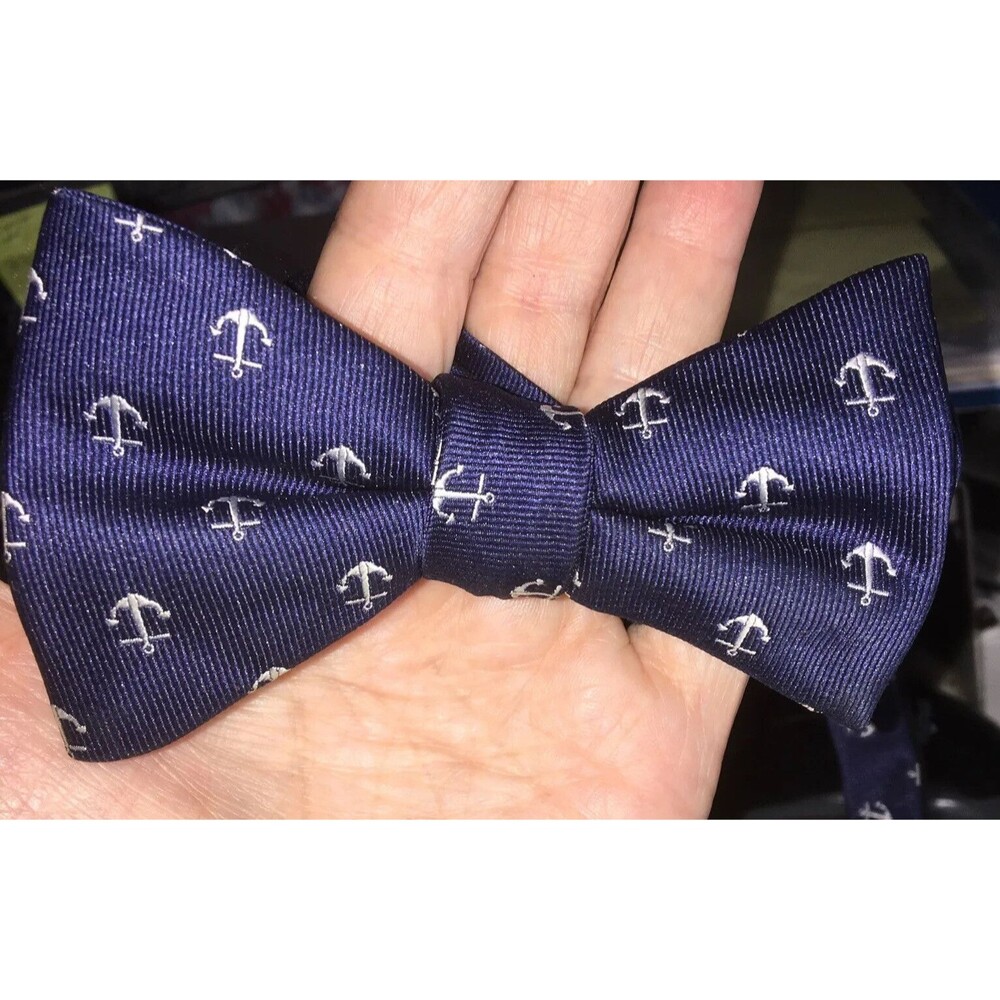 Saddlebred Anchor Adjustable Tie. Blue And White.